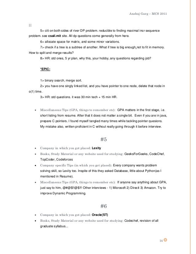 Oracle Placement Papers Pdf